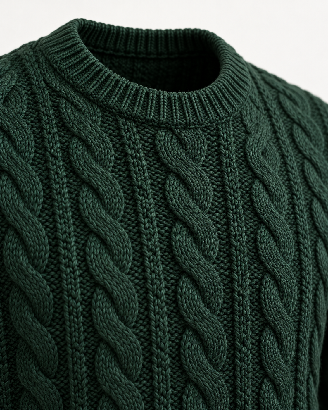 Ribbed crew neckline and cable-knit detail of Cable Knit Jumper Timeless Refined