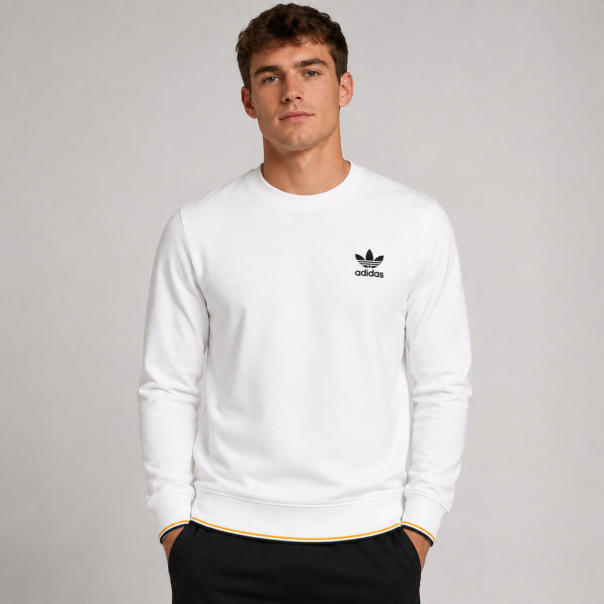 Men's Contrast Trim Crewneck Sweatshirt