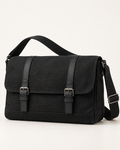 Canvas Messenger Bag Urban Refined in black, front view