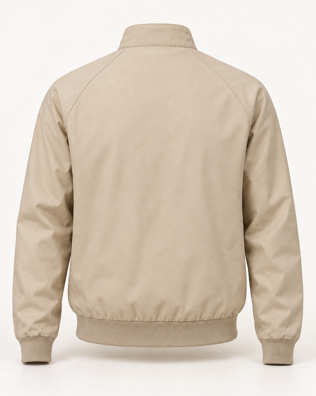 Harrington Jacket Timeless Refined in light stone beige, back view