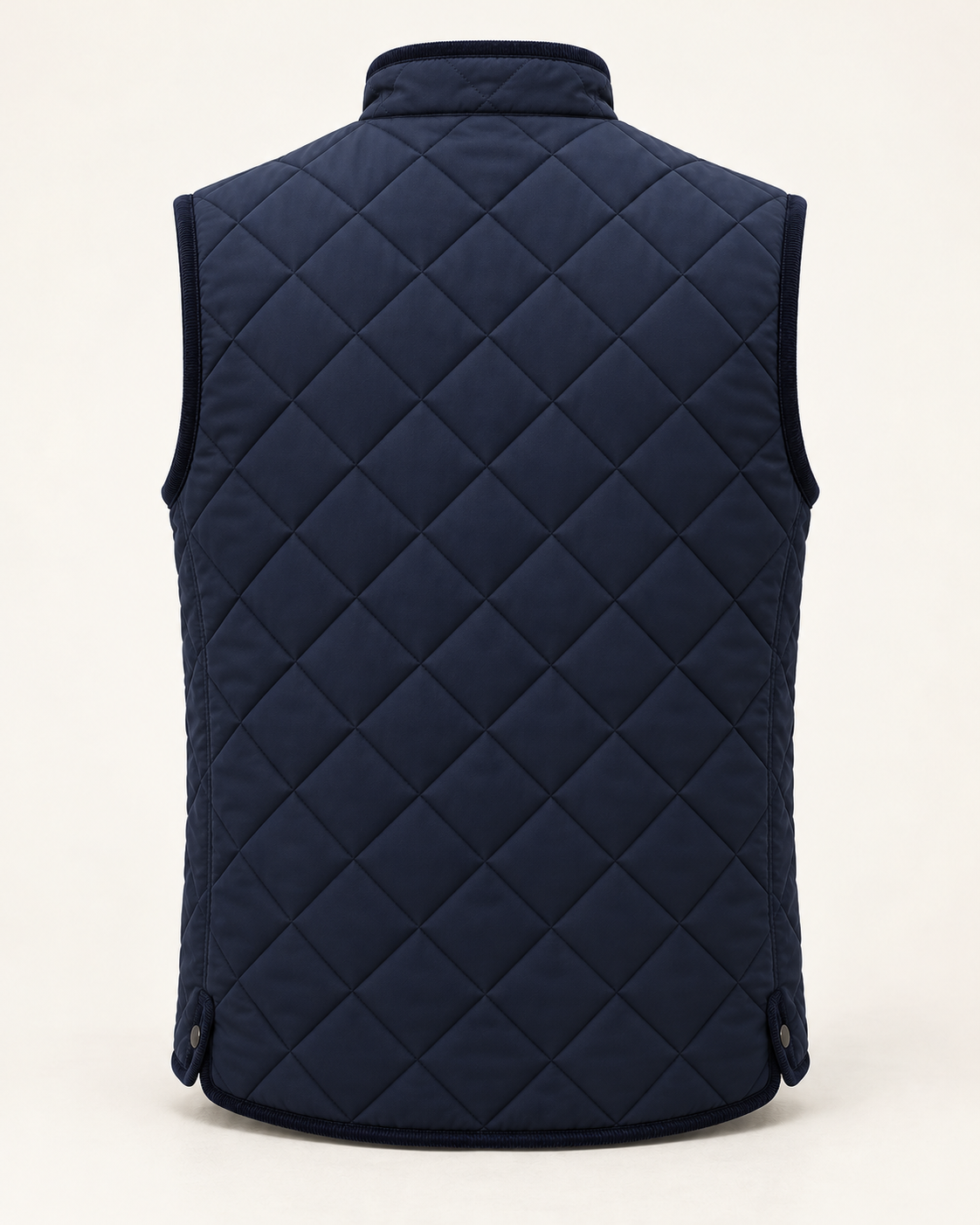 Quilted Gilet Classic Refined in navy blue, back view