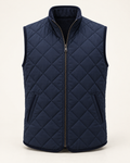 Quilted Gilet Classic Refined in navy blue, front view